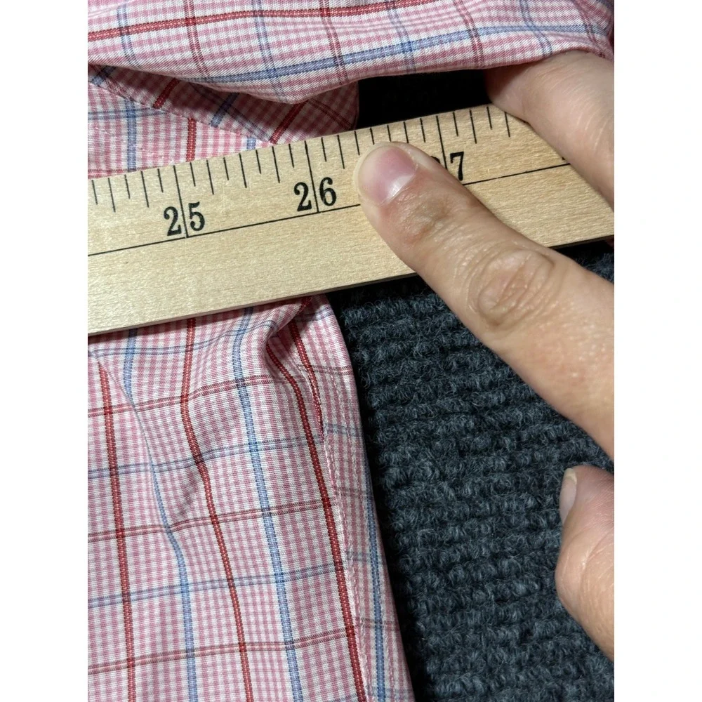 Brooks Brothers Button Down Shirt Mens XL Pink Non-Iron Plaid Long Sleeve